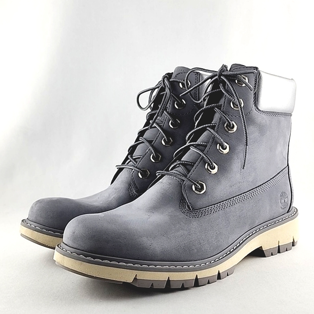 Timberland Women's Lucia Way Waterproof Grey Nubuck Leather Ankle Boots Size 9W - Picture 2 of 15